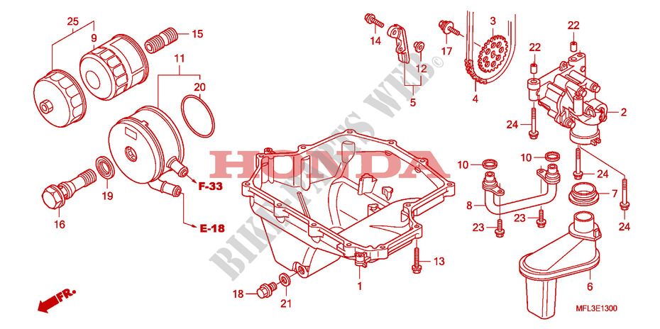 OELWANNE/OELPUMPE für Honda CBR 1000 RR FIREBLADE LARANJA 2010