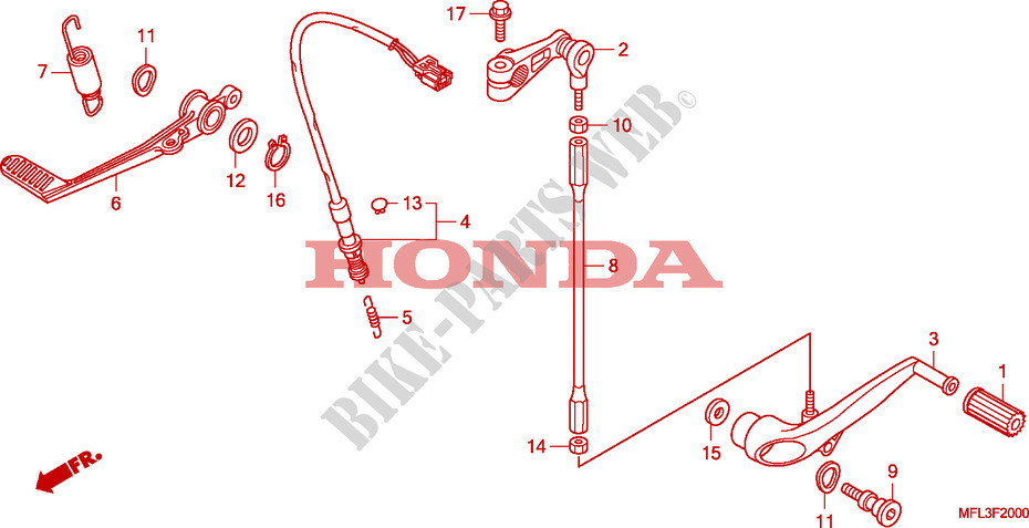 PEDAL für Honda CBR 1000 RR FIREBLADE 2008