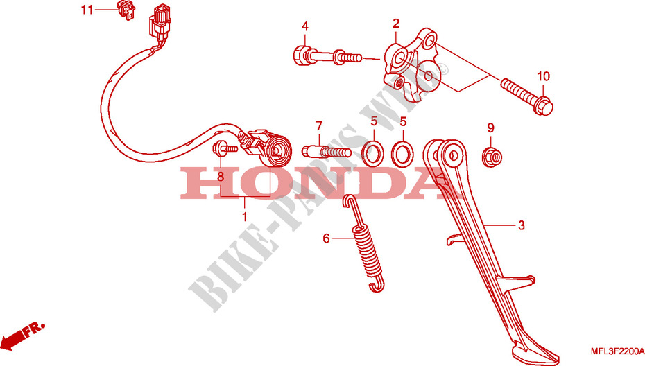 STAENDER für Honda CBR 1000 RR FIREBLADE NOIRE 2010