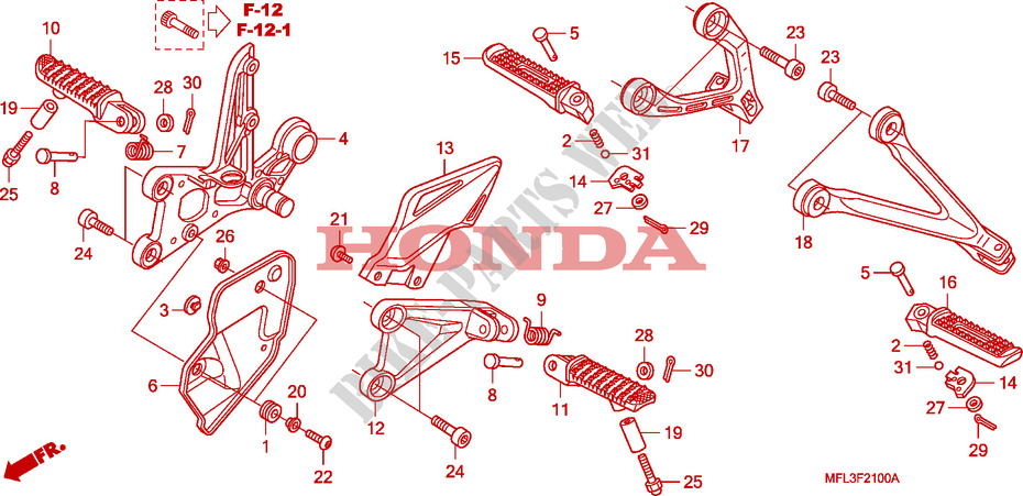 STUFE für Honda CBR 1000 RR FIREBLADE ORANGE 2010