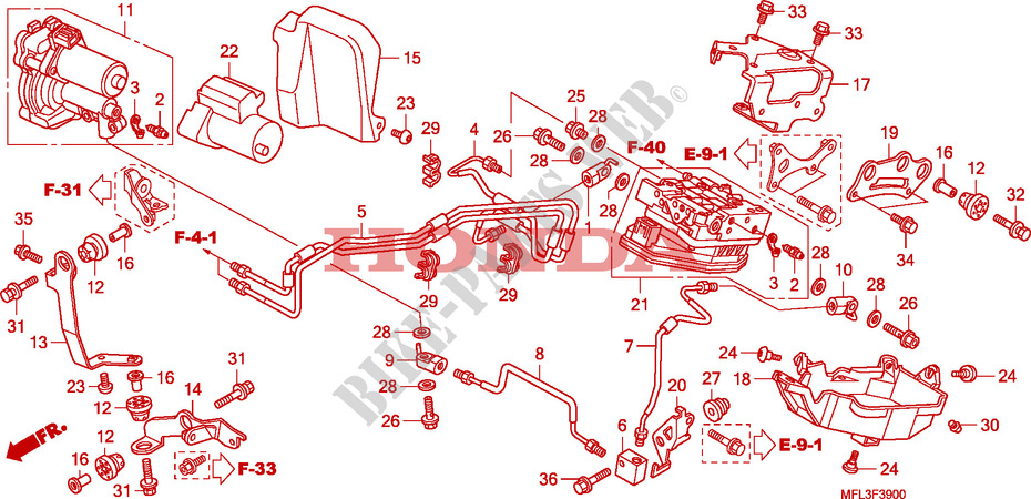 VORDERE LEISTUNGSEINHEIT/VORDERE VENTILEINHEIT für Honda CBR 1000 RR FIREBLADE ABS 2010