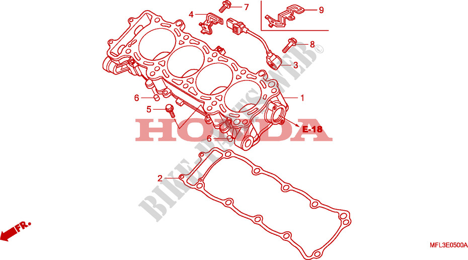 ZYLINDER für Honda CBR 1000 RR FIREBLADE ORANGE 2010