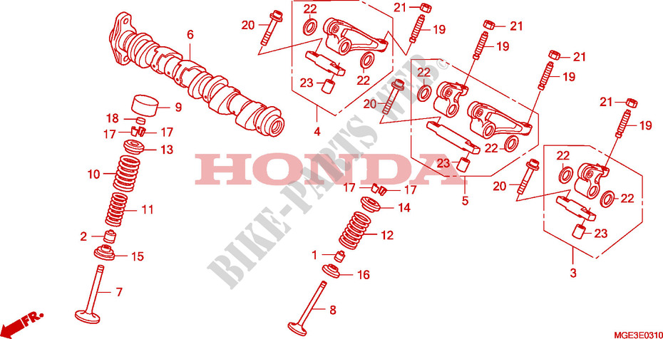 NOCKENWELLE/VENTIL(HINTEN) für Honda VFR 1200 F 2011