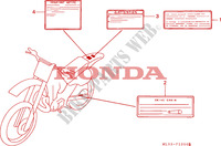WARNETIKETT für Honda CR 500 R 1990