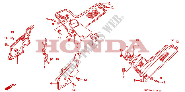 SEITENABDECKUNG(CBR1000FK) für Honda HURRICANE 1000 CBR 1989