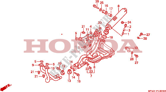 ABGAS SCHALLDAEMPFER (VFR750FL/FM/FN/FP) für Honda VFR 750 1990