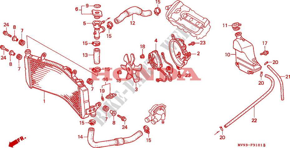 KUEHLER (CBR600FS/3S/T/3T/SET) für Honda CBR 600 F 1995
