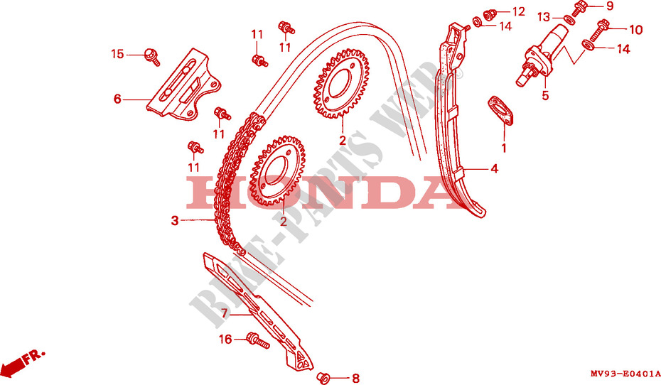 NOCKENWELLENKETTE/SPANNVORRICHTUNG(2) für Honda CBR 600 F 34HP 1995