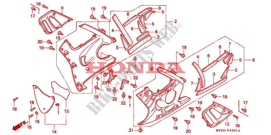 UNTERER WINDLAUF (CBR600FS/3S/T/3T/SET) für Honda CBR 600 34HP 1996