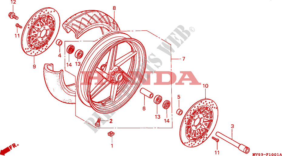 VORDERRAD (CBR600FS/3S/T/3T/SET) für Honda CBR 600 F 1995