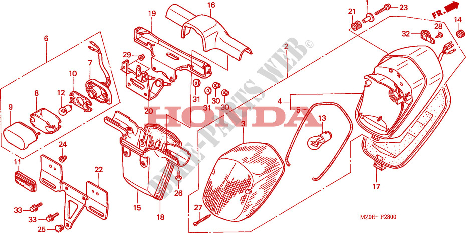 HECKLEUCHTE(1) für Honda VALKYRIE 1500 2001