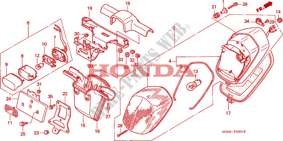 HECKLEUCHTE(2) für Honda VALKYRIE 1500 F6C TOURER 1998