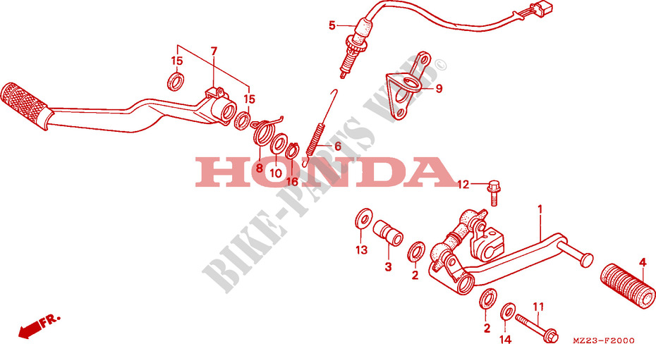 BREMSPEDAL/SCHALTPEDAL für Honda CBR 1000 DUAL CBS 1993