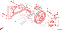 HINTERRAD/SCHWINGE für Honda SH 125 R, REAR DRUM BRAKE, SPECIAL 2008