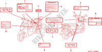 WARNETIKETT für Honda SH 125 R, REAR DRUM BRAKE, SPECIAL 2008