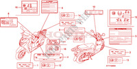 WARNETIKETT für Honda SH 125 REAR DISK BRAKE, SPECIAL 2009