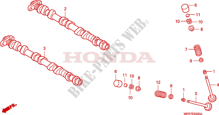 NOCKENWELLE/VENTIL für Honda CBF 600 FAIRING 2008