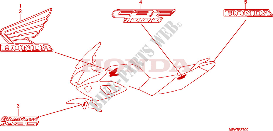 STREIFEN/MARKE für Honda CBF 1000 ABS 2006