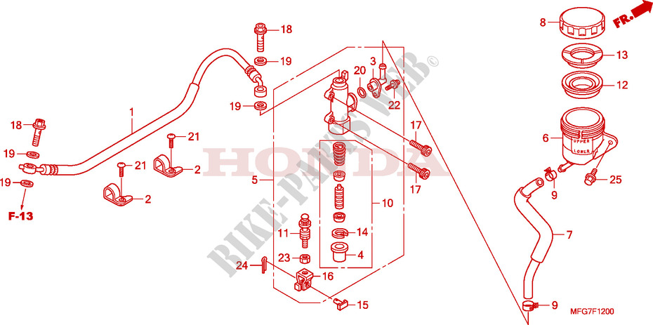 HAUPTBREMSE, HINTEN ZYLINDER(CB600F/F3) für Honda CB 600 F HORNET 2007