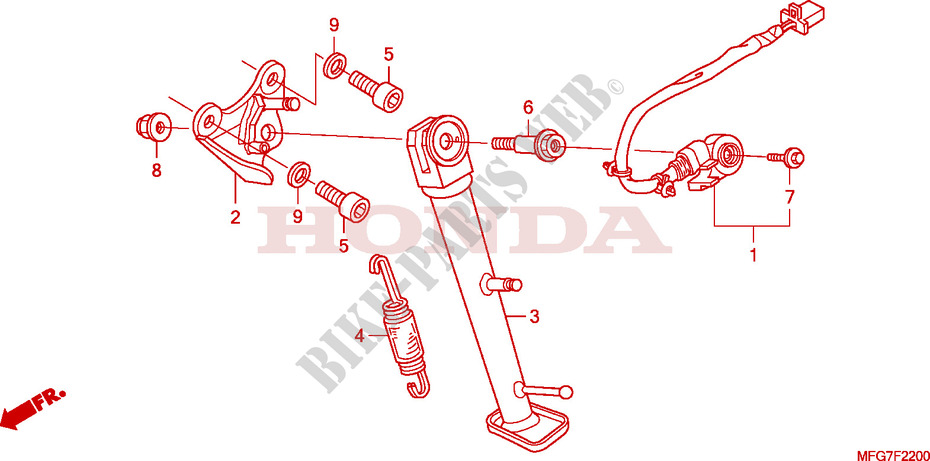 STAENDER für Honda CB 600 F HORNET ABS 34HP BLANCHE 2009