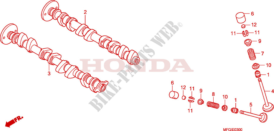 NOCKENWELLE/VENTIL für Honda CB 600 F HORNET ABS 2010