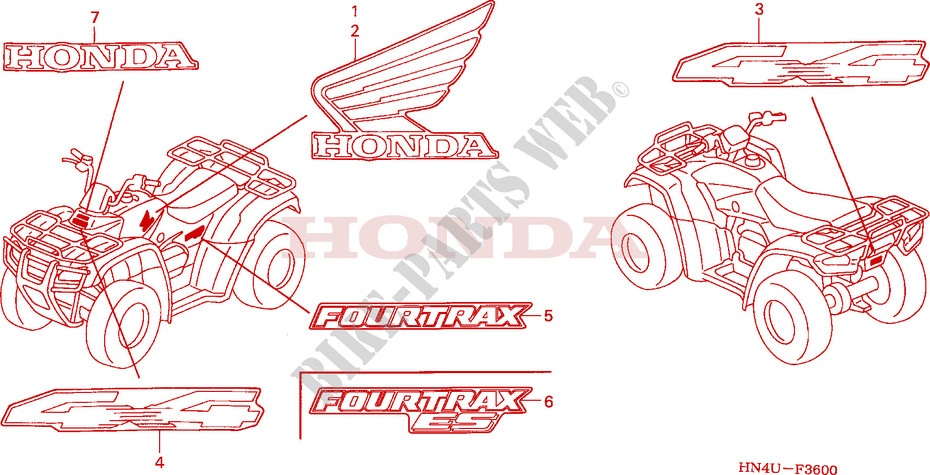 MARKE für Honda FOURTRAX 350 RANCHER 4X2 2005