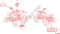 WARNETIKETT für Honda TRX 450 R SPORTRAX Electric Start 2010