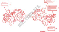 WARNETIKETT für Honda FOURTRAX 420 RANCHER 4X4 Manual Shift 2008