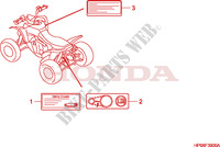 WARNETIKETT für Honda TRX 700 XX 2011
