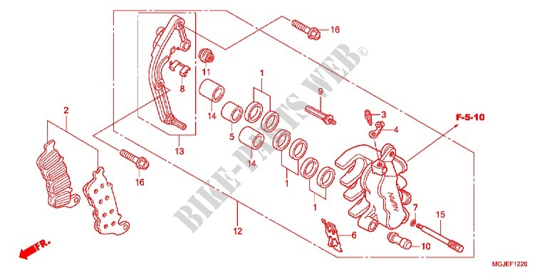 BREMSZANGE VORNE LINKS (CBF1000FA/FT/FS) für Honda CBF 1000 ABS 2012