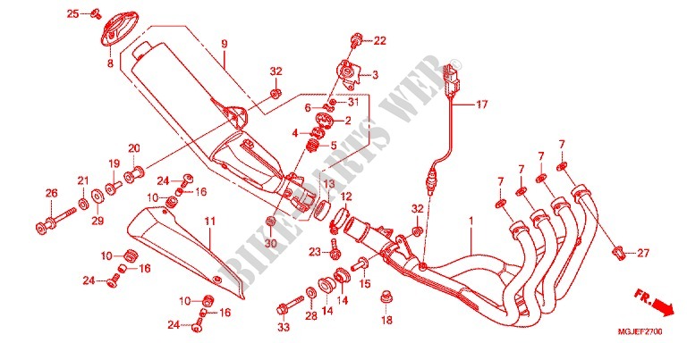 ABGAS SCHALLDAEMPFER(2) für Honda CBF 1000 ABS 2012