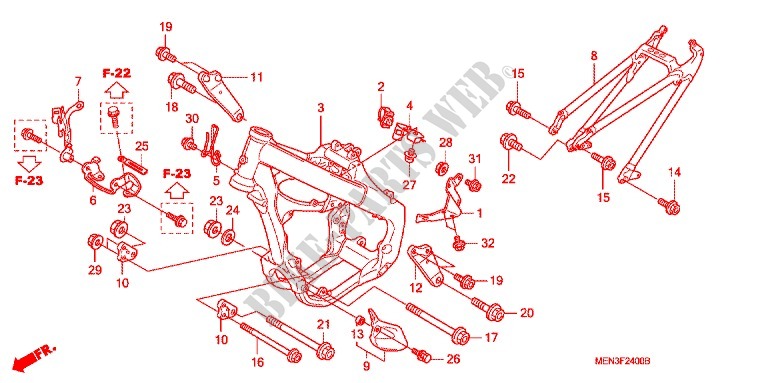 RAHMENKOERPER für Honda CRF 450 R 2012