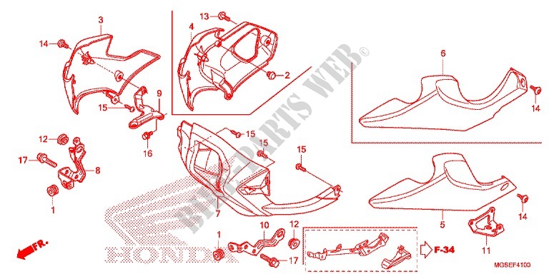 UNTERER WINDLAUF  für Honda NC 700 2012
