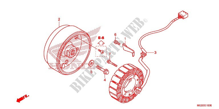 KURBELGEHAEUSEDECKEL, L./ GENERATOR(2) für Honda NC 700 ABS DCT 35KW 2012