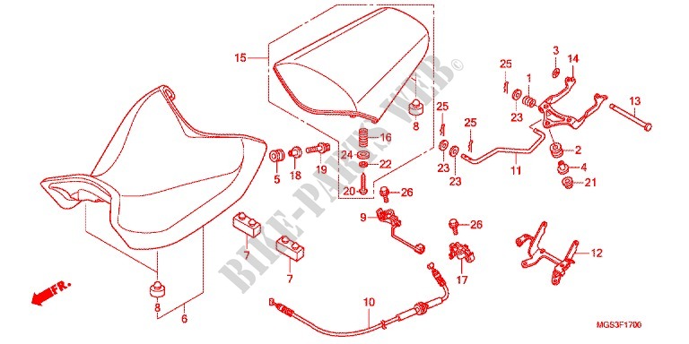EINZELSITZ(2) für Honda NC 700 X ABS 2012