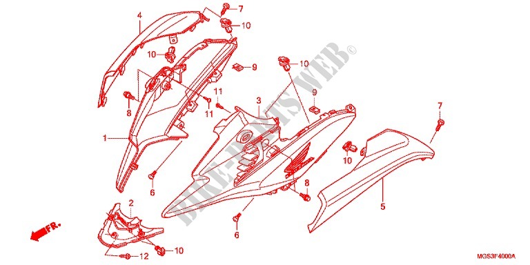 V. VERKLEIDUNG/SEITENVERKLEIDUNG/WINDSCHUTZSCHEIBE für Honda NC 700 X ABS DCT 2012