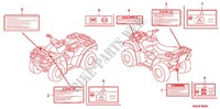 WARNETIKETT(1) für Honda FOURTRAX 500 FOREMAN RUBICON Power Steering 2012
