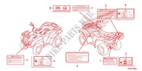 WARNETIKETT(1) für Honda FOURTRAX 420 RANCHER 4X4 Manual Shift RED 2013