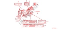 WARNETIKETT(1) für Honda CB 150 INVICTA, ROJO, PERLA NEGRO 2012