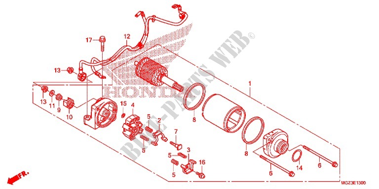 ANLASSER für Honda CBR 500 R ABS HRC TRICOLOR 2014