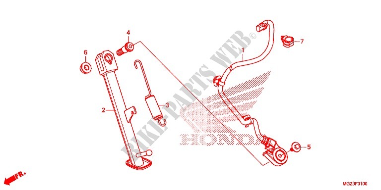 HAUPTSTAENDER/BREMSPEDAL für Honda CBR 500 R 2013