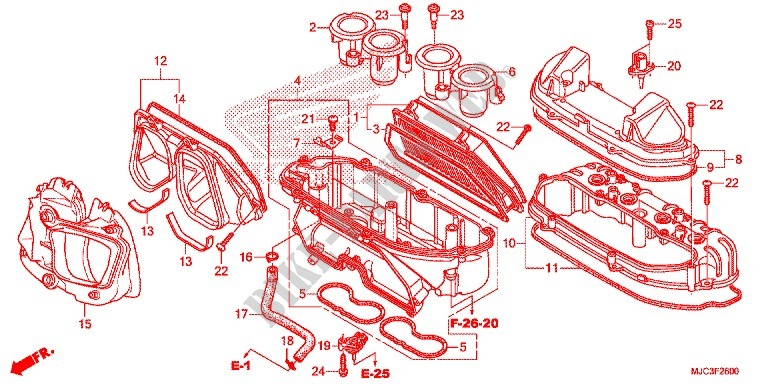ABDECKUNG, VORNE/LUFTFILTER für Honda CBR 600 R ABS REPSOL 2013