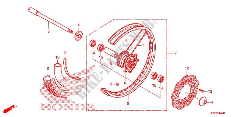 VORDERRAD (CRF250L) für Honda CRF 250 L ROJO 2014