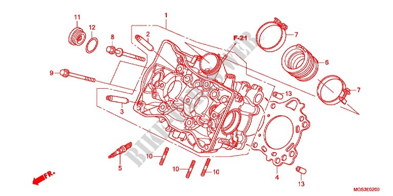 ZYLINDER/ZYLINDERKOPF für Honda NC 700 X ABS DCT 35KW 2013