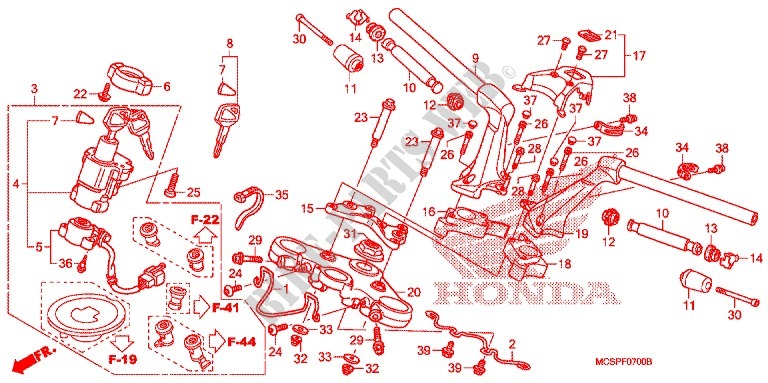 ROHRGRIFF/OBERE BRUECKE (2) für Honda ST 1300 ABS POLICE 2012