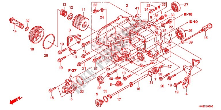 V. KURBELGEHAEUSEDECKEL für Honda FOURTRAX 680 RINCON 2014