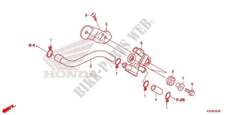LUFTEINBLASMAGNETVENTIL für Honda CBR 250 R ABS REPSOL 2015