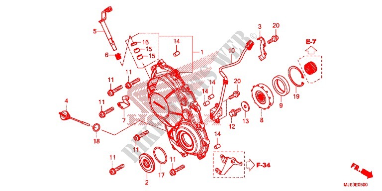 KURBELGEHAEUSEABDECKUNG für Honda CBR 650 F ABS 35KW 2014