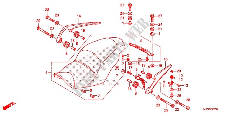 EINZELSITZ(2) für Honda F6B 1800 BAGGER 2014