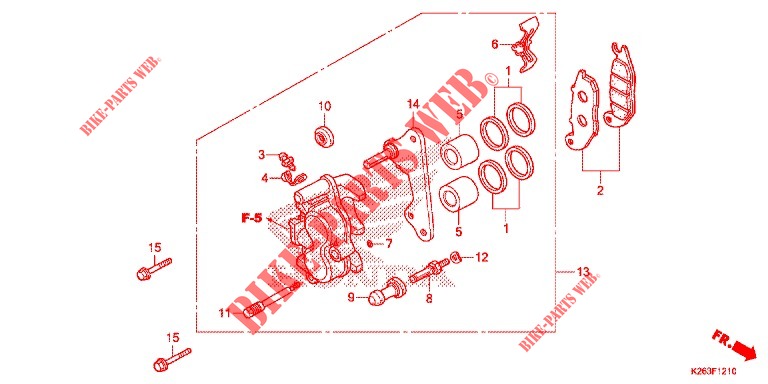 VORDERRAD BREMSSATTEL für Honda MSX GROM 125 2014